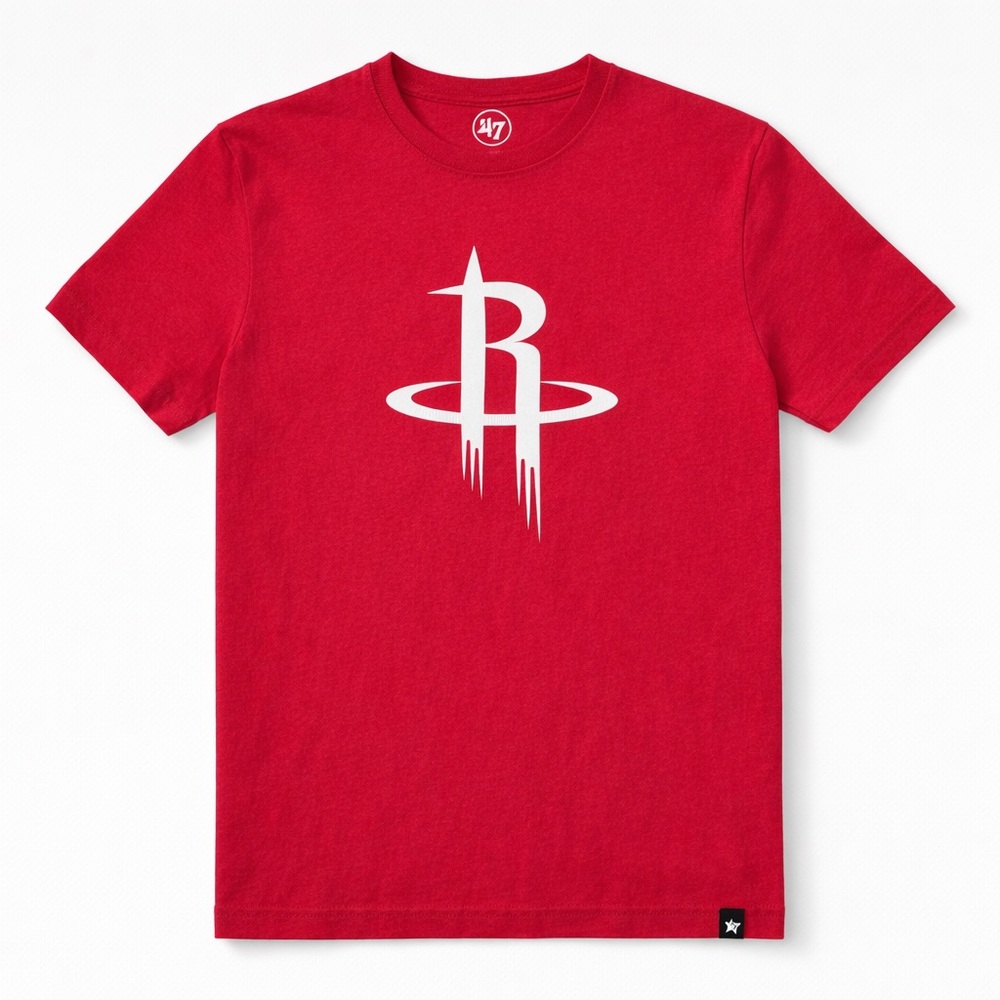 47 Houston Rockets Red T‑Shirt with White Logo